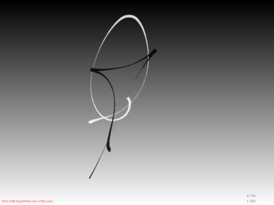 Black and White: screenshot after drawing one phrase