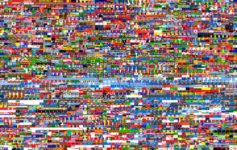 One Year of Flags: inkjet print of first year from net.flag archive